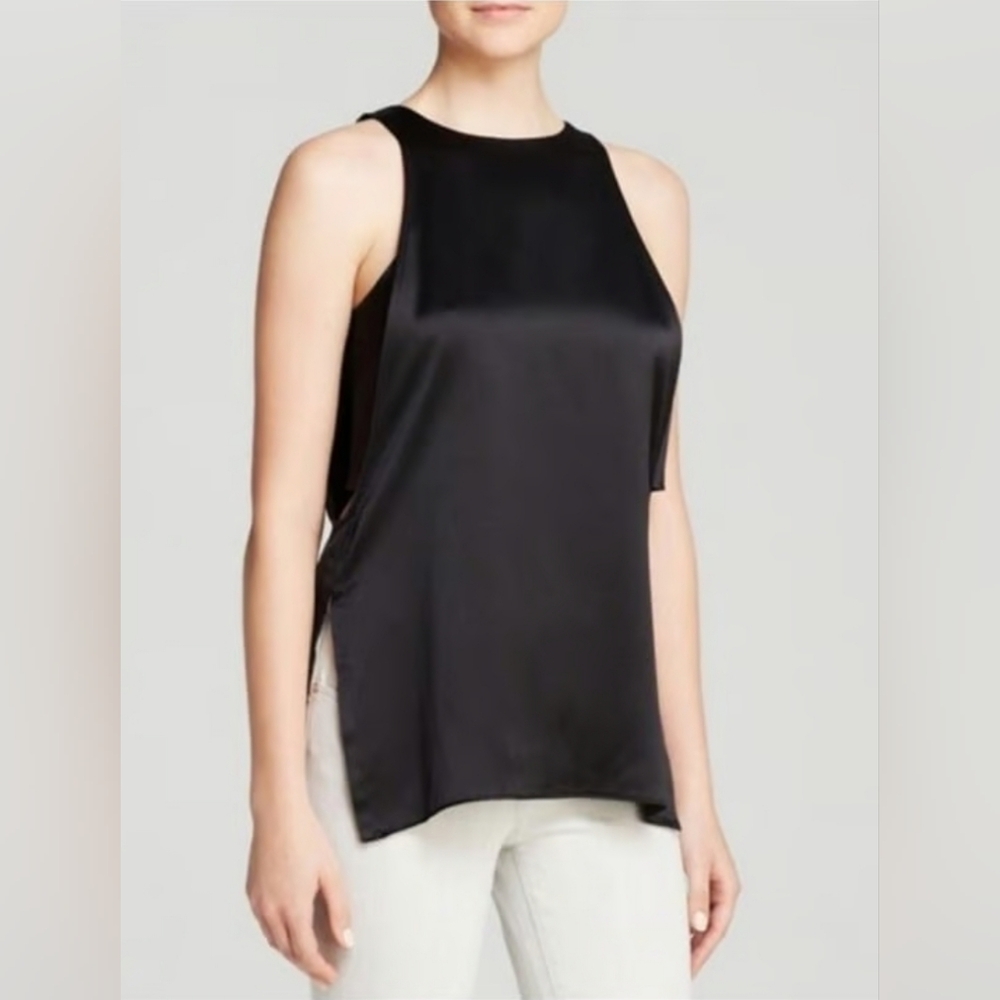 ❤️ NWOT! HELMUT LANG SILK / SATIN LAYERED SLEEVELESS TOP, LARGE - Picture 2 of 14
